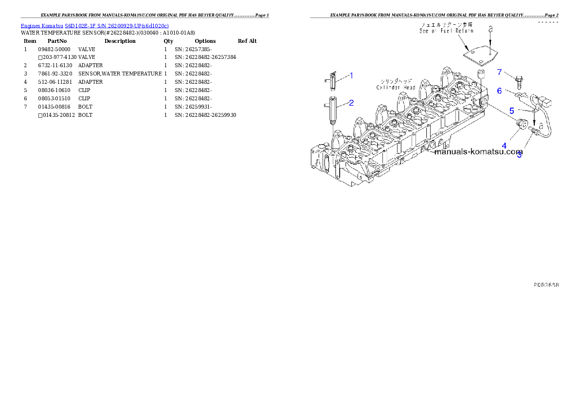 Protected: S6D102E-1F S/N 26200929-UP Partsbook