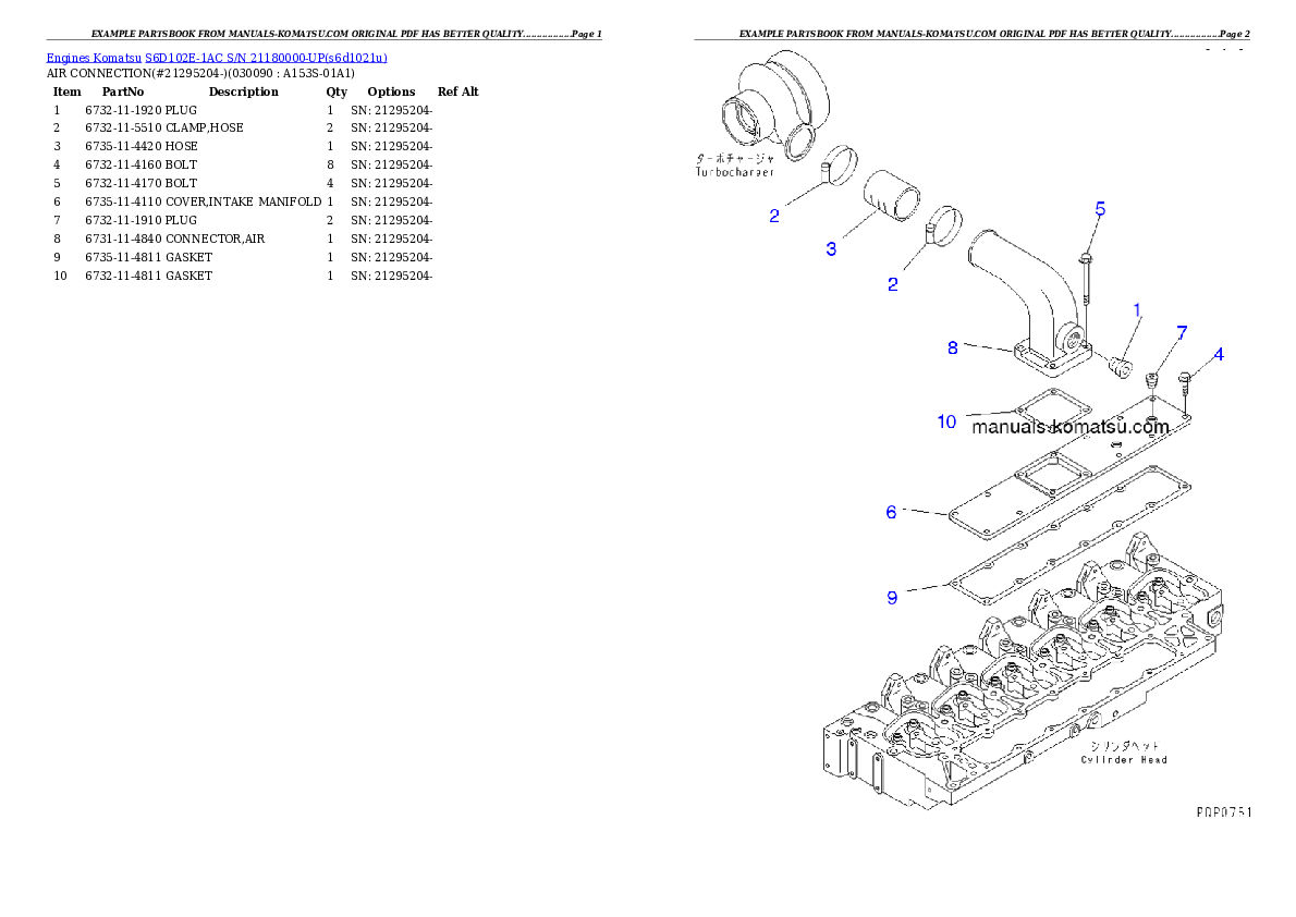 Protected: S6D102E-1AC S/N 21180000-UP Partsbook