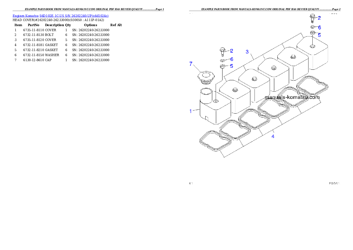 Protected: S6D102E-1C-US S/N 26202240-UP Partsbook