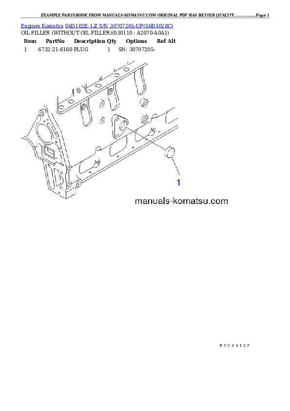 Protected: S6D102E-1-Z S/N 30707205-UP Partsbook