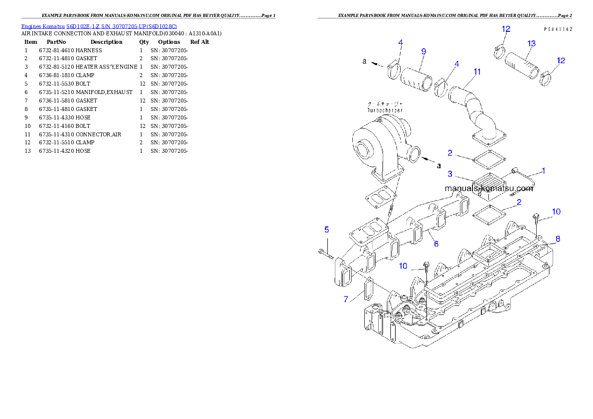 Protected: S6D102E-1-Z S/N 30707205-UP Partsbook