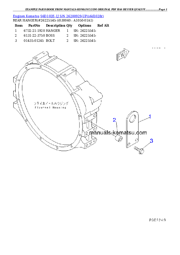 Protected: S6D102E-1J S/N 26200929-UP Partsbook