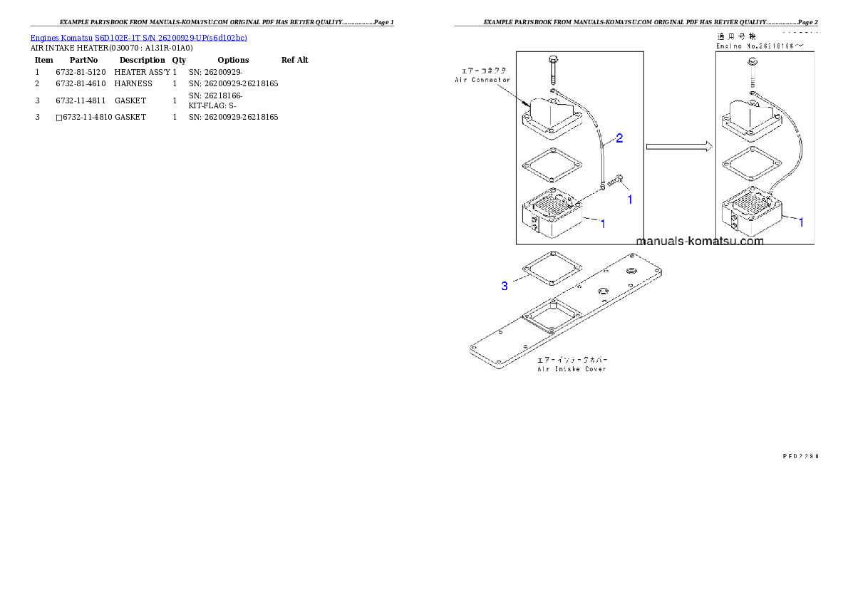 Protected: S6D102E-1T S/N 26200929-UP Partsbook