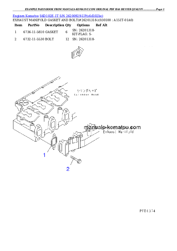 Protected: S6D102E-1T S/N 26200929-UP Partsbook