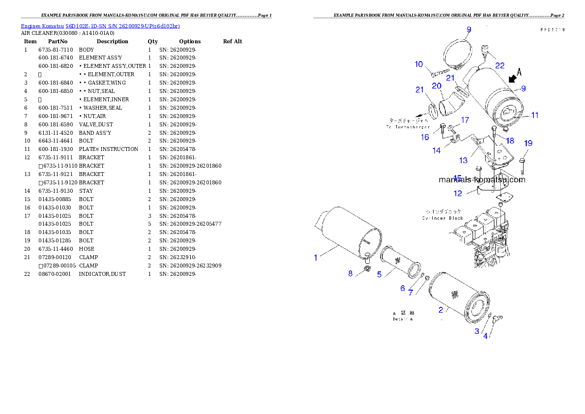 Protected: S6D102E-1D-SN S/N 26200929-UP Partsbook