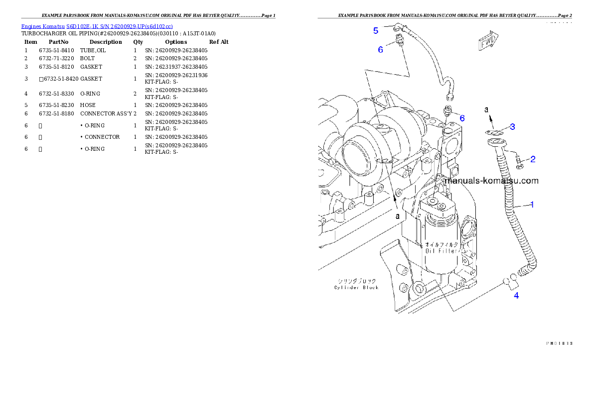 Protected: S6D102E-1K S/N 26200929-UP Partsbook