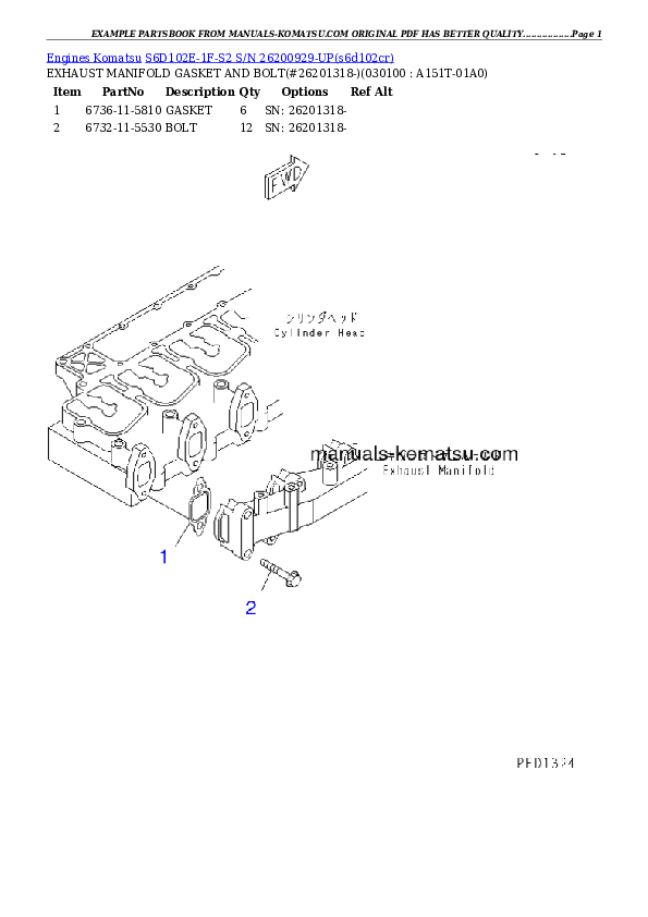 Protected: S6D102E-1F-S2 S/N 26200929-UP Partsbook