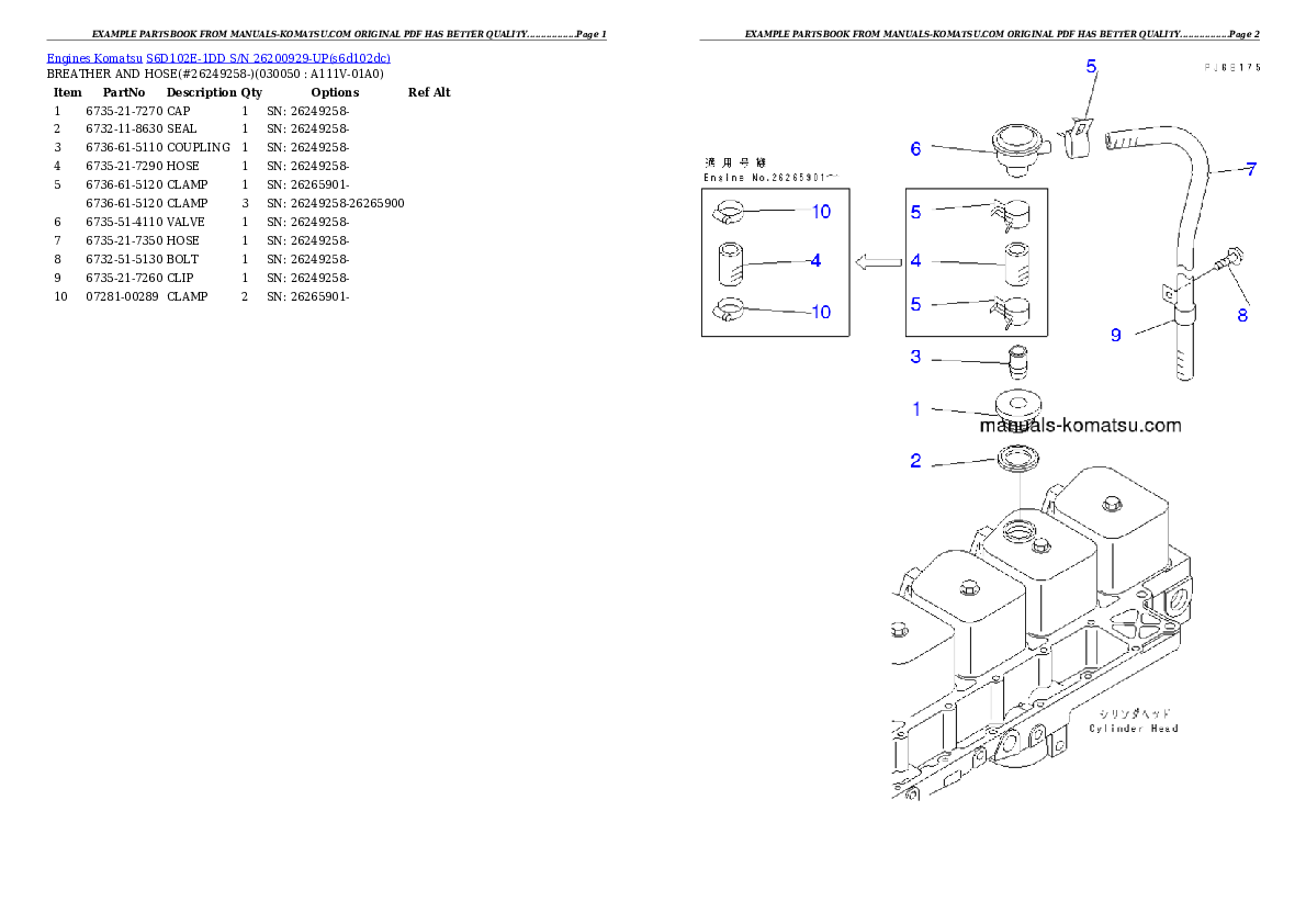 Protected: S6D102E-1DD S/N 26200929-UP Partsbook