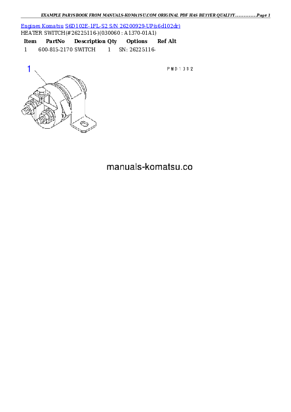 Protected: S6D102E-1FL-S2 S/N 26200929-UP Partsbook