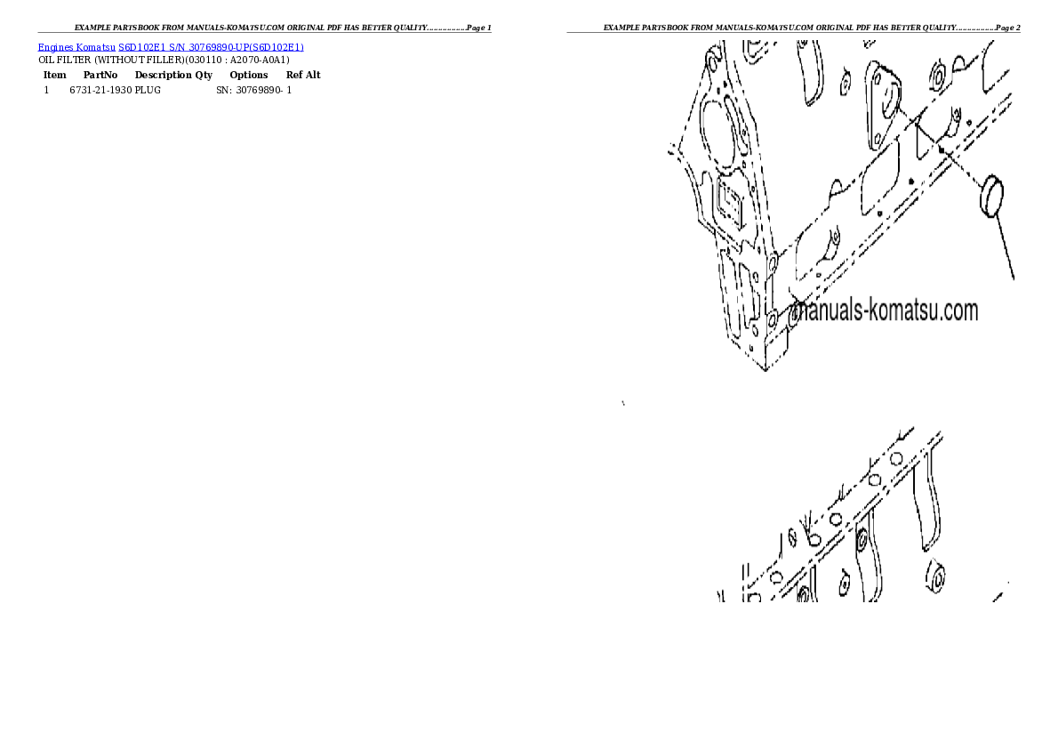 Protected: S6D102E1 S/N 30769890-UP Partsbook