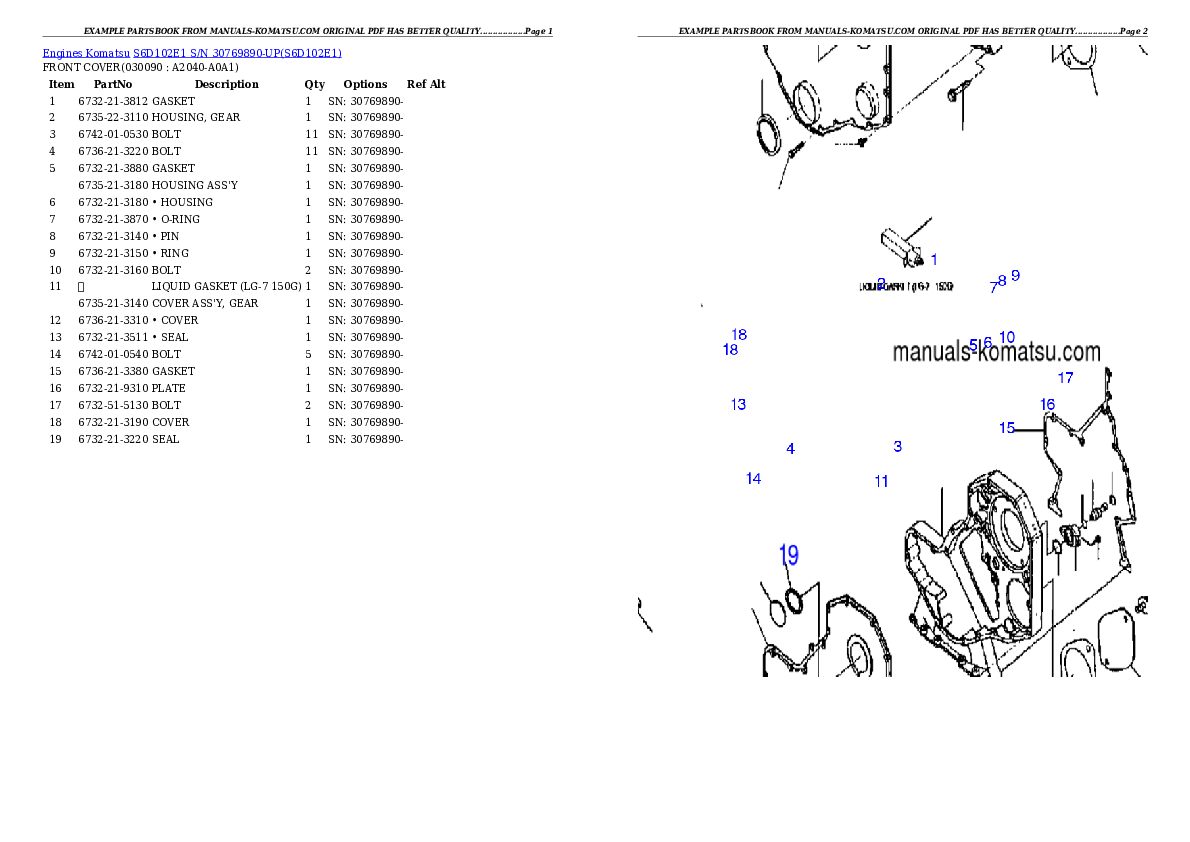 Protected: S6D102E1 S/N 30769890-UP Partsbook