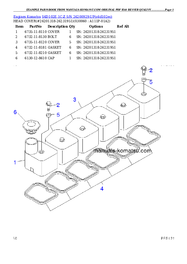 Protected: S6D102E-1C-Z S/N 26200929-UP Partsbook
