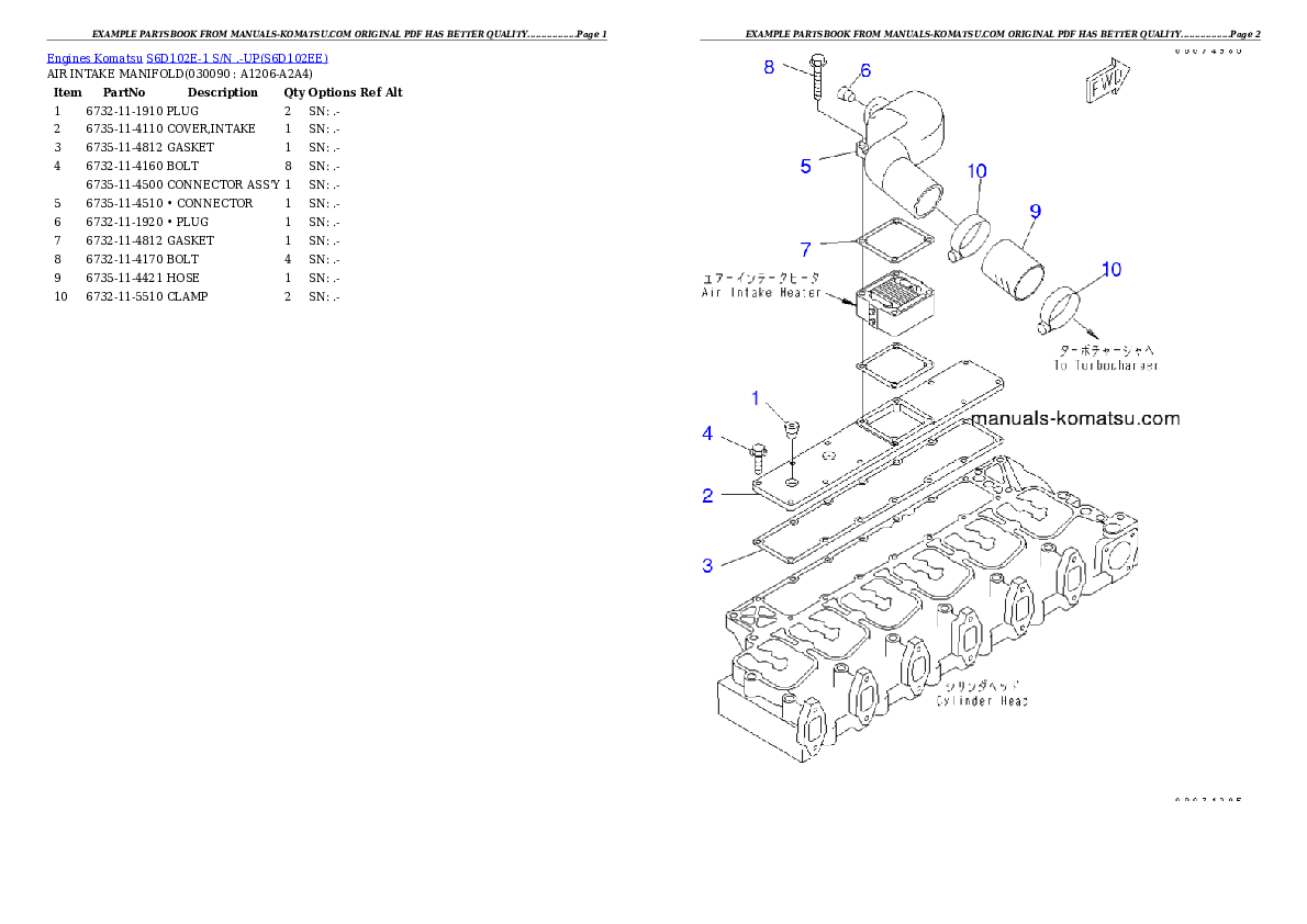 Protected: S6D102E-1 S/N .-UP Partsbook