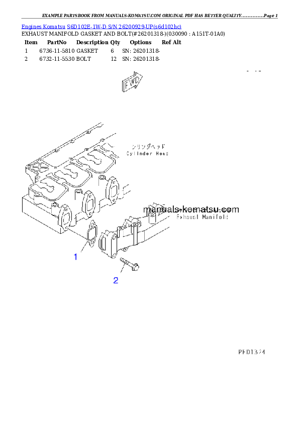 Protected: S6D102E-1W-D S/N 26200929-UP Partsbook