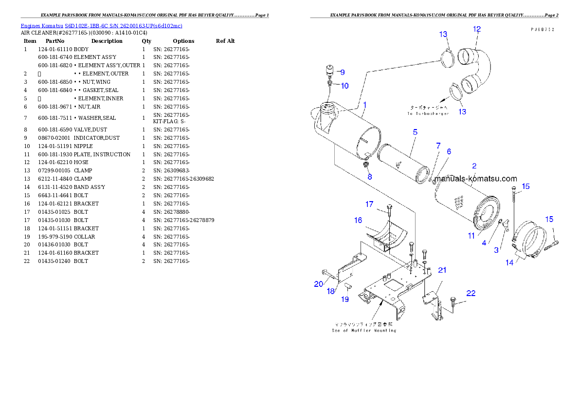 Protected: S6D102E-1BB-6C S/N 26200163-UP Partsbook