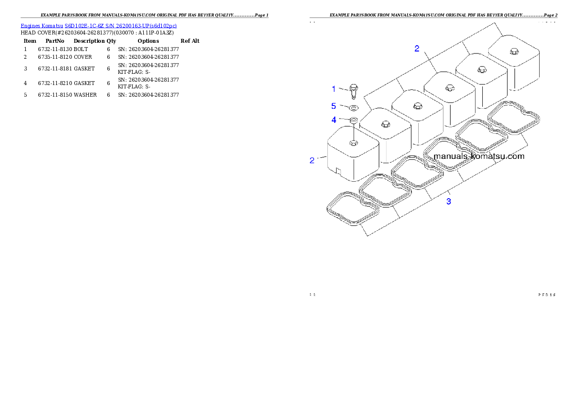 Protected: S6D102E-1C-6Z S/N 26200163-UP Partsbook