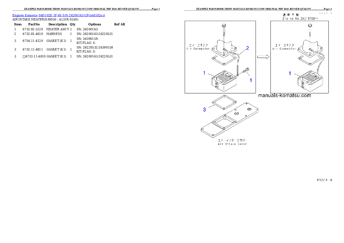 Protected: S6D102E-1F-6S S/N 26200163-UP Partsbook