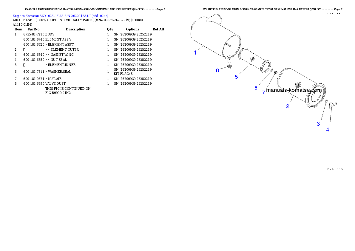 Protected: S6D102E-1F-6S S/N 26200163-UP Partsbook