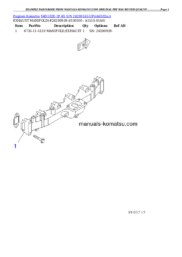 Protected: S6D102E-1F-6S S/N 26200163-UP Partsbook