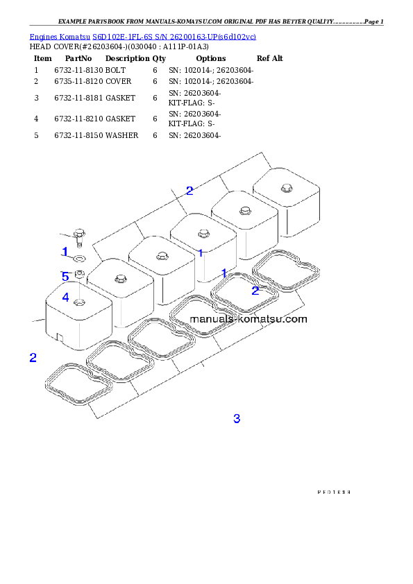 Protected: S6D102E-1FL-6S S/N 26200163-UP Partsbook