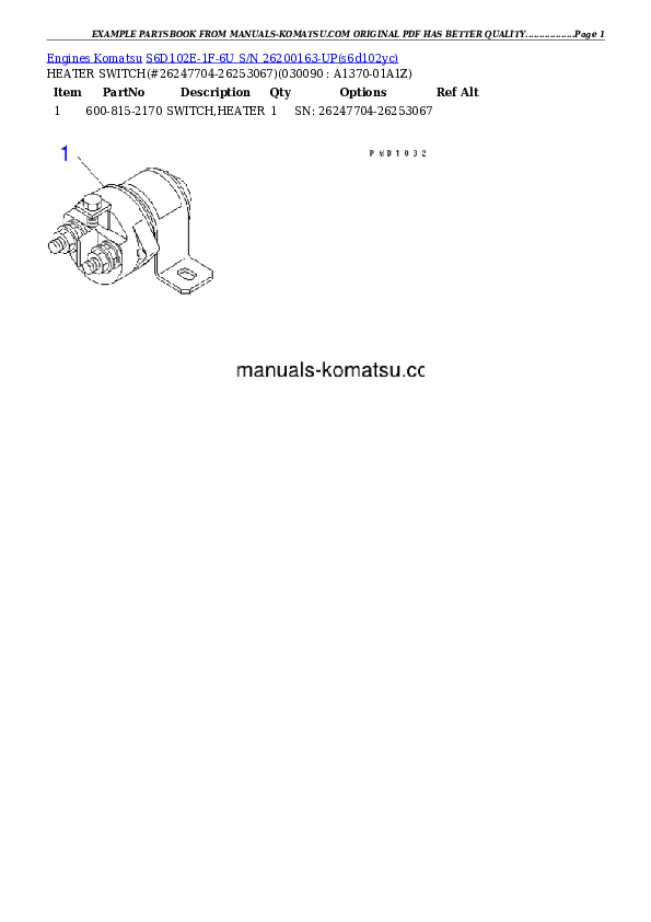 Protected: S6D102E-1F-6U S/N 26200163-UP Partsbook