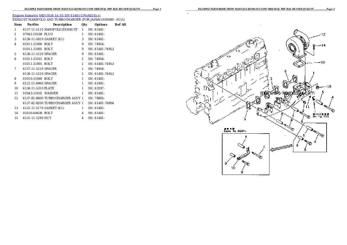 Protected: S6D105-B-1A-SS S/N 61481-UP Partsbook