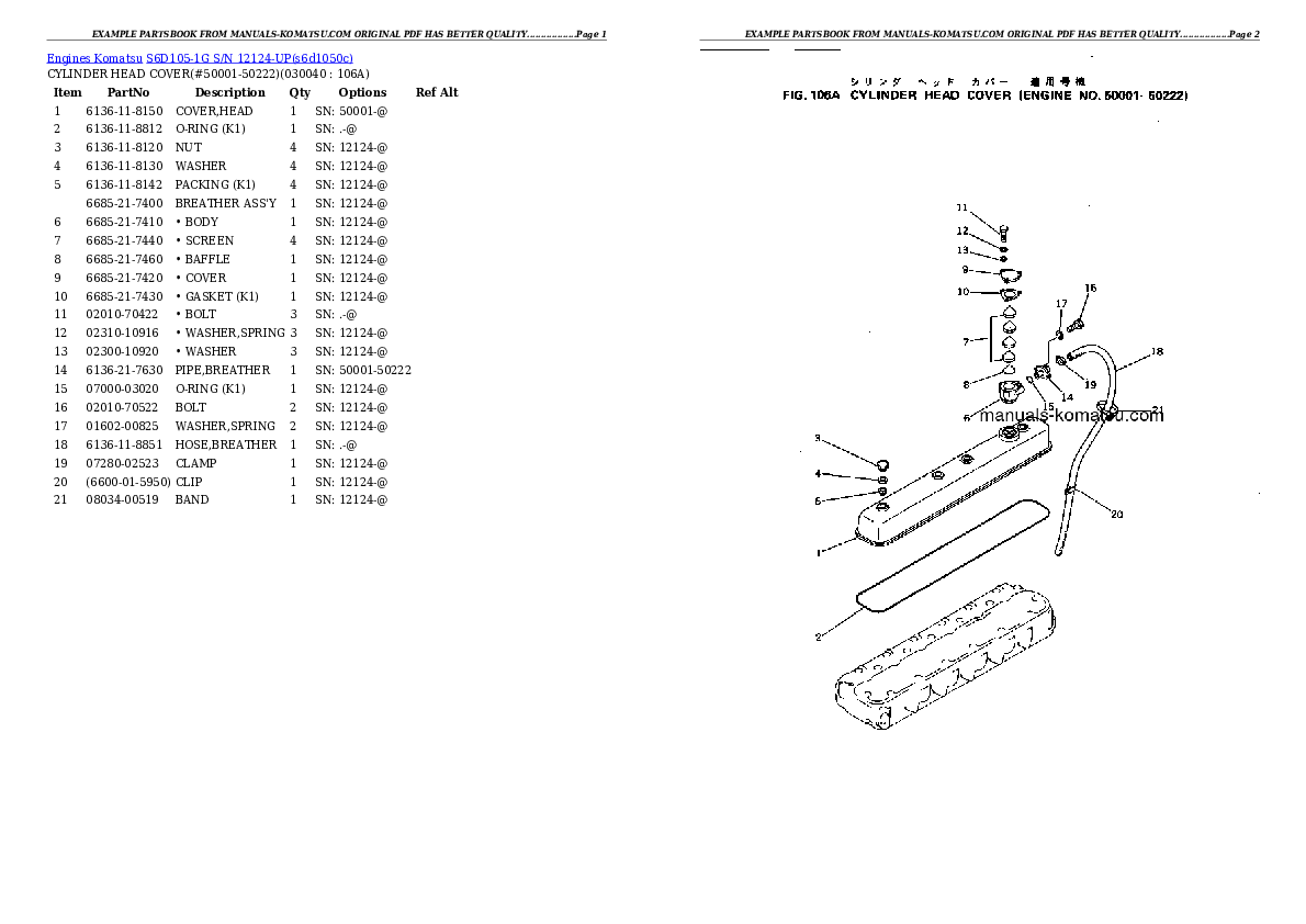 Protected: S6D105-1G S/N 12124-UP Partsbook