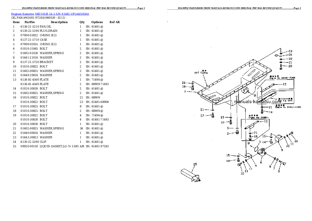 Protected: S6D105-B-1A-5 S/N 61481-UP Partsbook