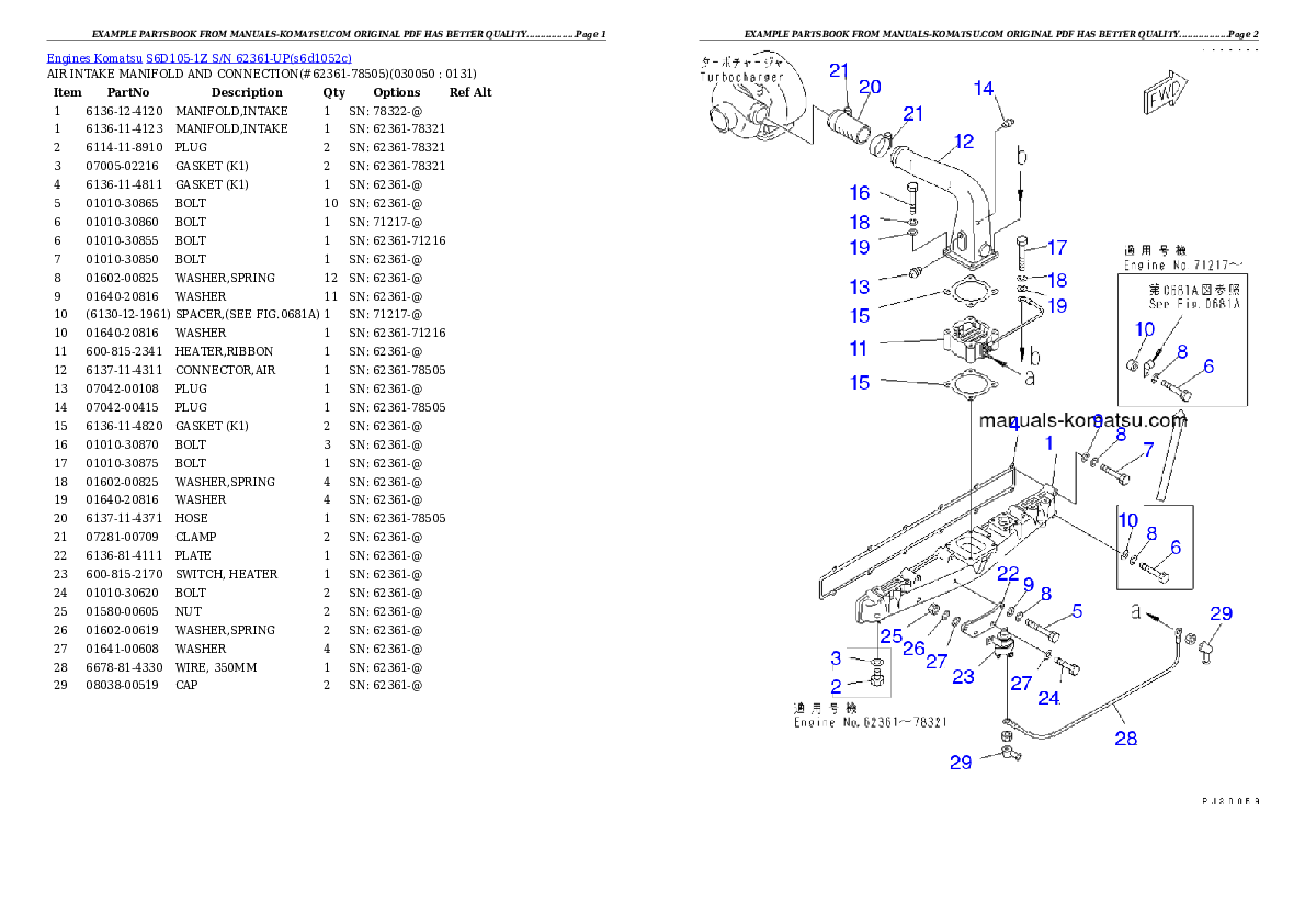 Protected: S6D105-1Z S/N 62361-UP Partsbook