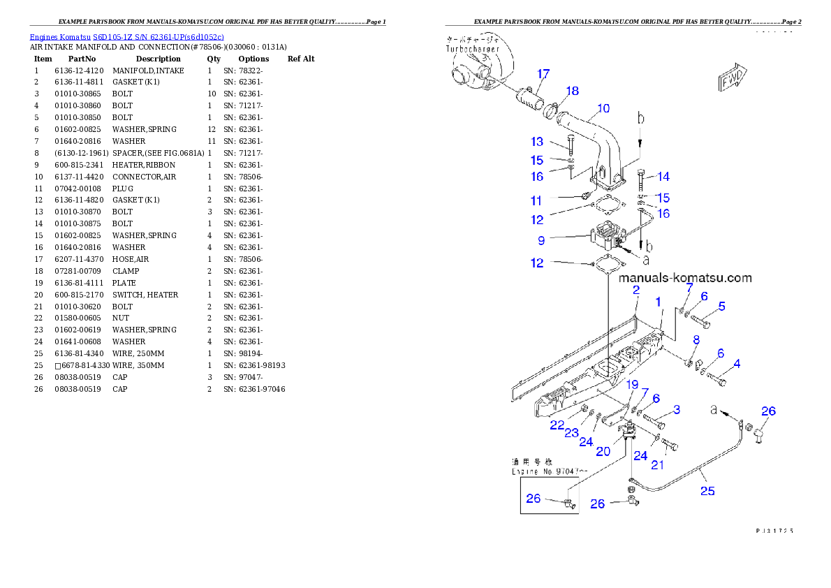 Protected: S6D105-1Z S/N 62361-UP Partsbook