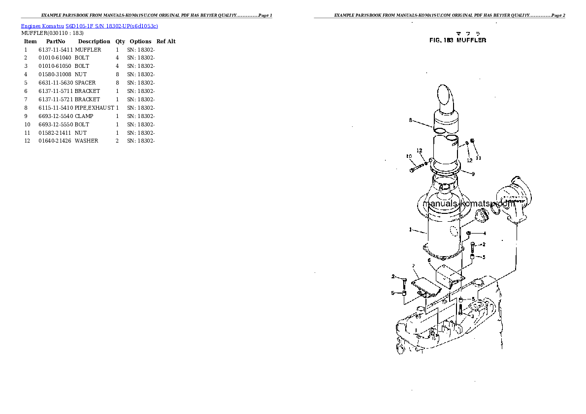 Protected: S6D105-1F S/N 18302-UP Partsbook