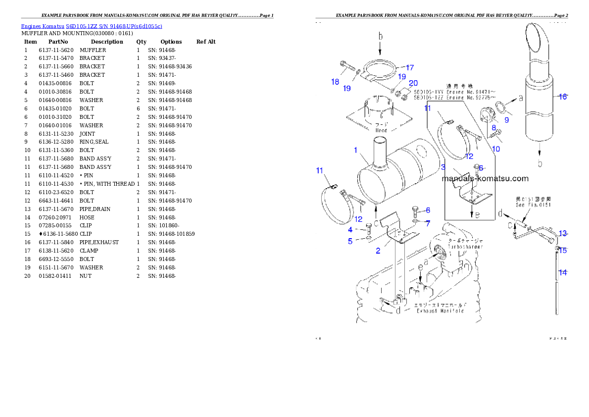 Protected: S6D105-1ZZ S/N 91468-UP Partsbook