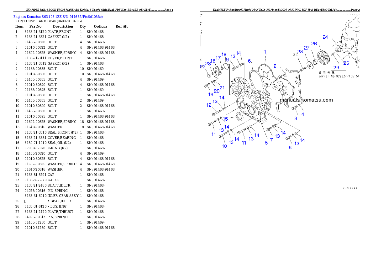 Protected: S6D105-1ZZ S/N 91468-UP Partsbook