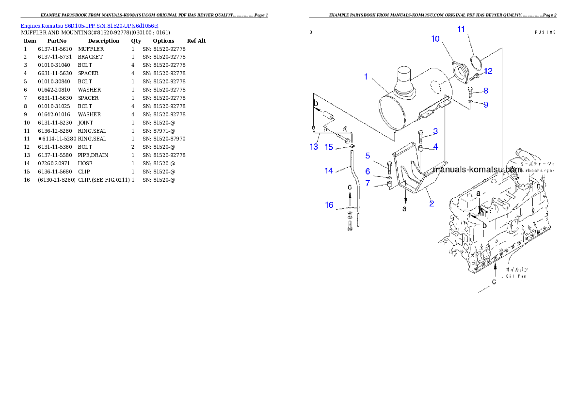 Protected: S6D105-1PP S/N 81520-UP Partsbook