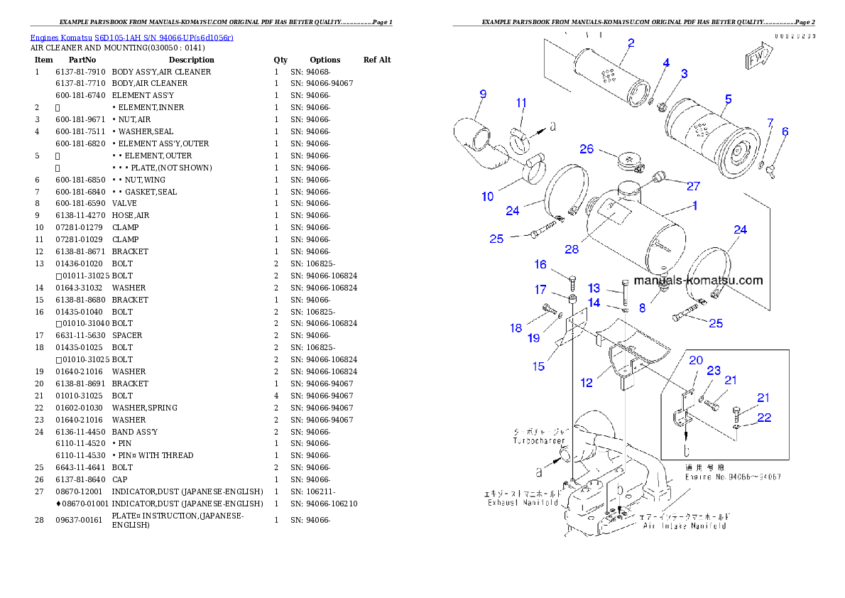 Protected: S6D105-1AH S/N 94066-UP Partsbook