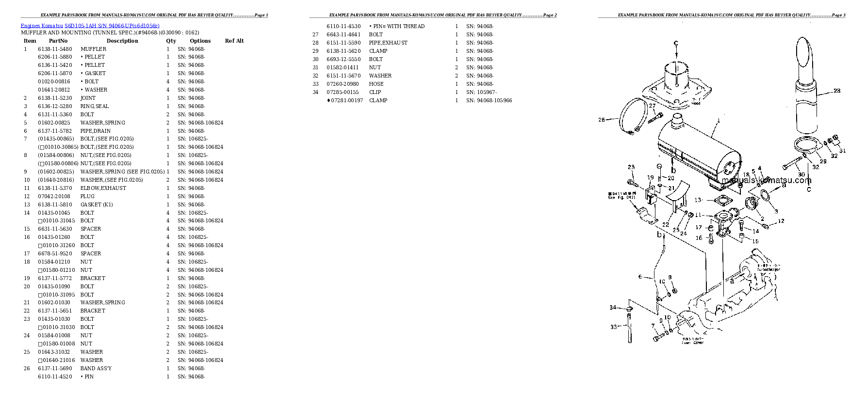 Protected: S6D105-1AH S/N 94066-UP Partsbook