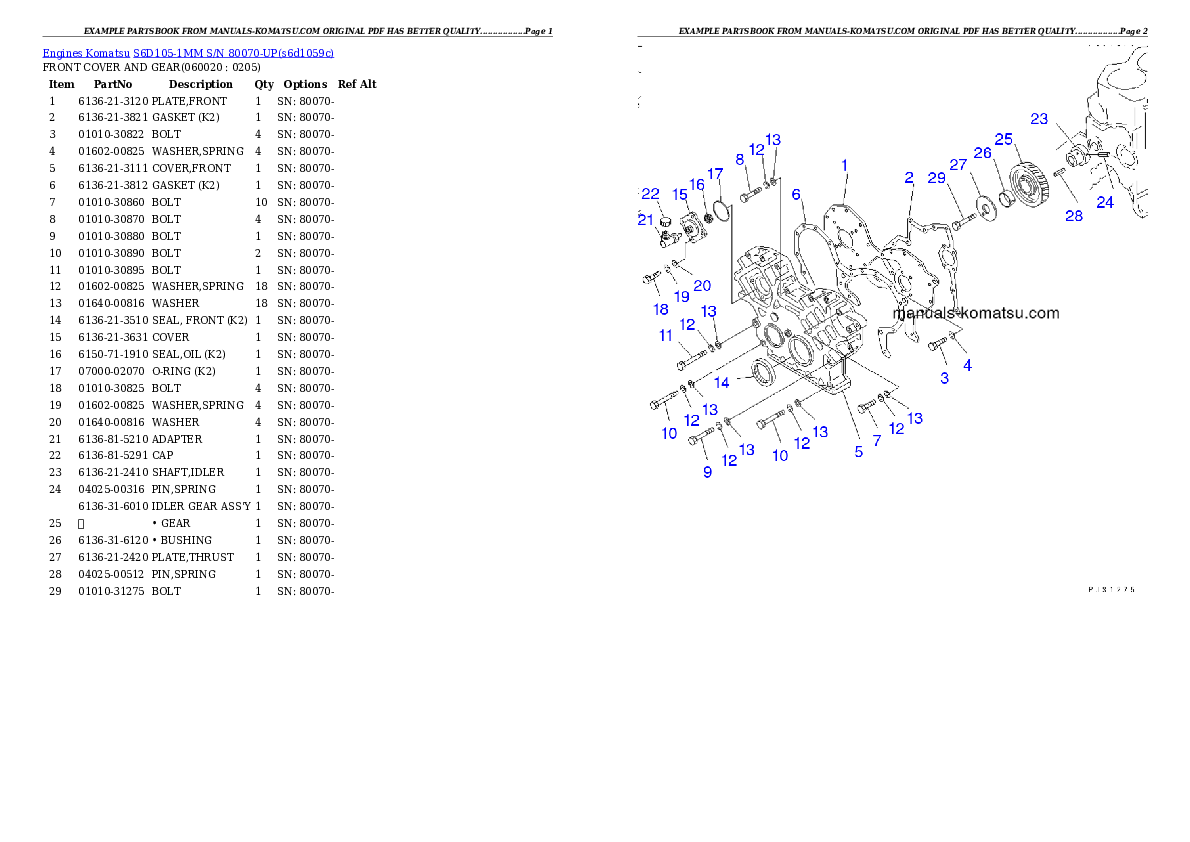 Protected: S6D105-1MM S/N 80070-UP Partsbook