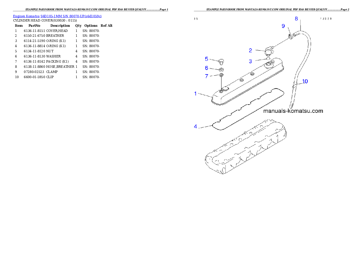 Protected: S6D105-1MM S/N 80070-UP Partsbook