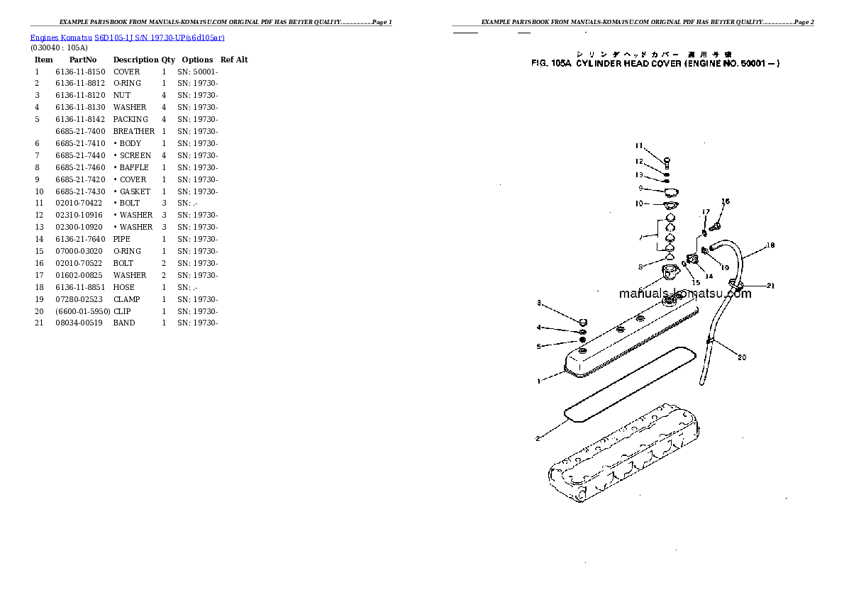 Protected: S6D105-1J S/N 19730-UP Partsbook