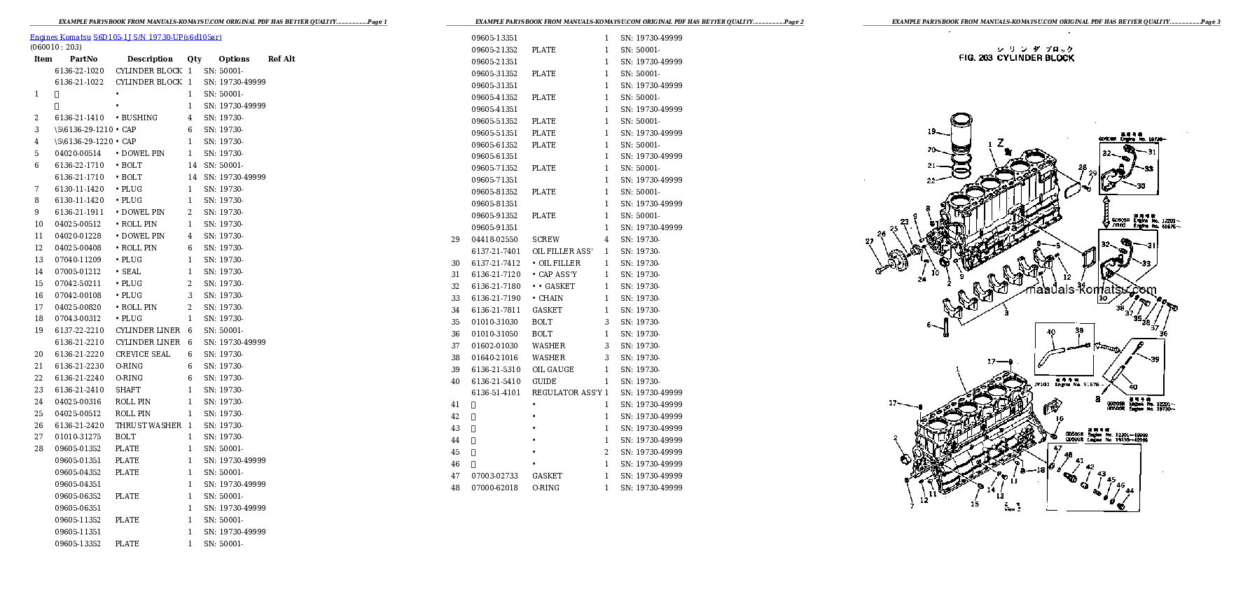 Protected: S6D105-1J S/N 19730-UP Partsbook