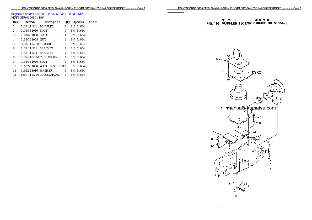 Protected: S6D105-1P S/N 51634-UP Partsbook