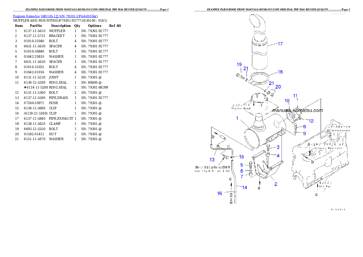 Protected: S6D105-1JJ S/N 79301-UP Partsbook