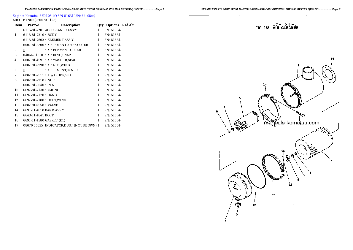 Protected: S6D105-1Q S/N 51634-UP Partsbook