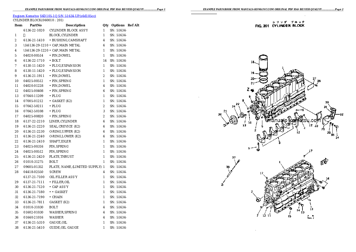 Protected: S6D105-1Q S/N 51634-UP Partsbook