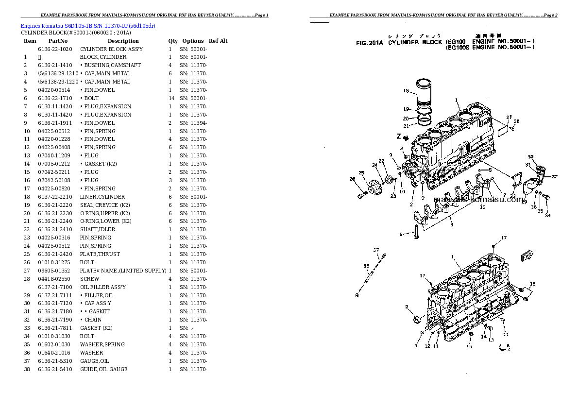 Protected: S6D105-1B S/N 11370-UP Partsbook