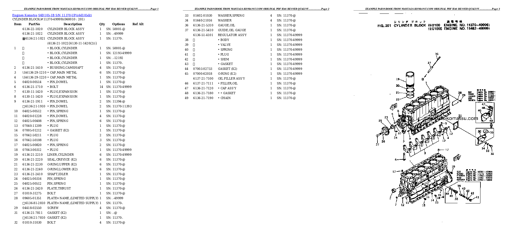 Protected: S6D105-1B S/N 11370-UP Partsbook