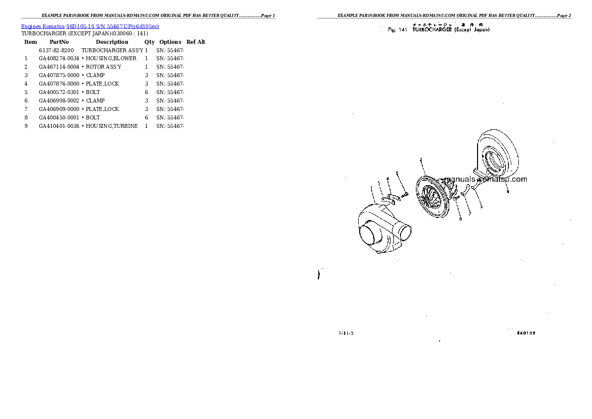 Protected: S6D105-1S S/N 55467-UP Partsbook