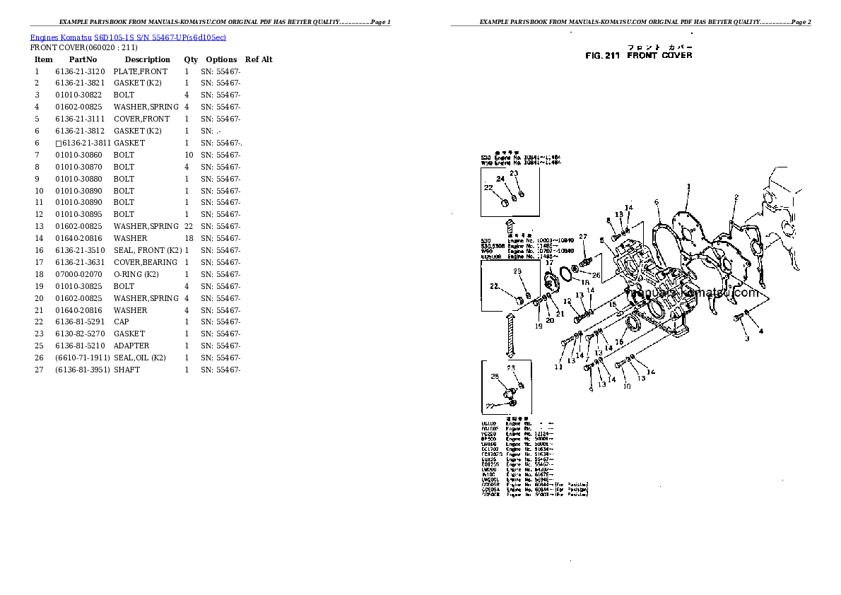 Protected: S6D105-1S S/N 55467-UP Partsbook