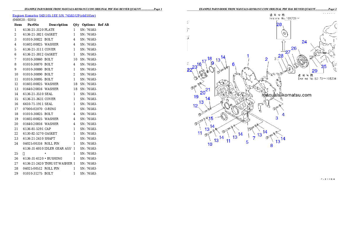 Protected: S6D105-1EE S/N 76583-UP Partsbook