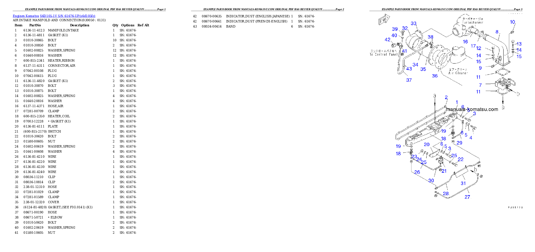 Protected: S6D105-1V S/N 61676-UP Partsbook